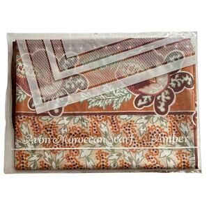 Vintage 1980s Avon Moroccan Scarf Amber New in Original Packaging